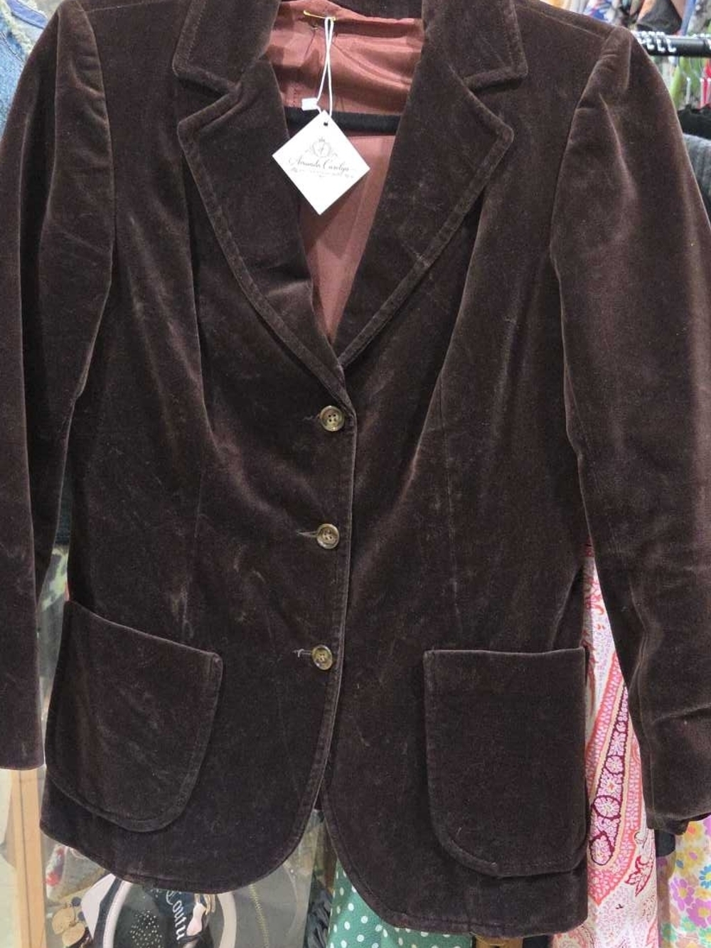 1970s Vintage Classic Brown Velvet Women's Blazer Jacket